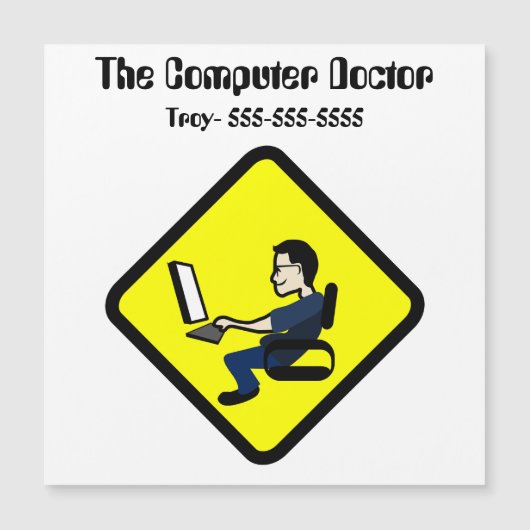 Editable Computer Doctor Magnet (正面)