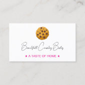 Editable Cookie Logo | ホワイト ピンク ベーカリー 名刺 (正面)