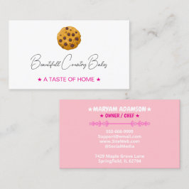 Editable Cookie Logo | White Pink Bakery 名刺