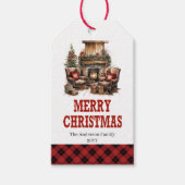 Editable cowboy Christmas tag Wild West theme ギフトタグ (正面)