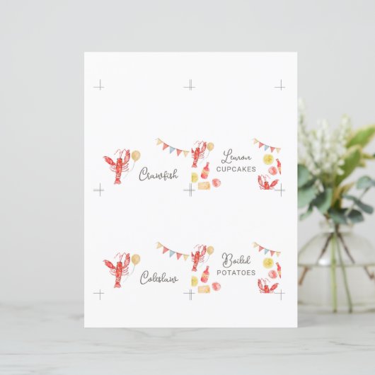 Editable Crawfish Food Tent Cards (スタンド正面)