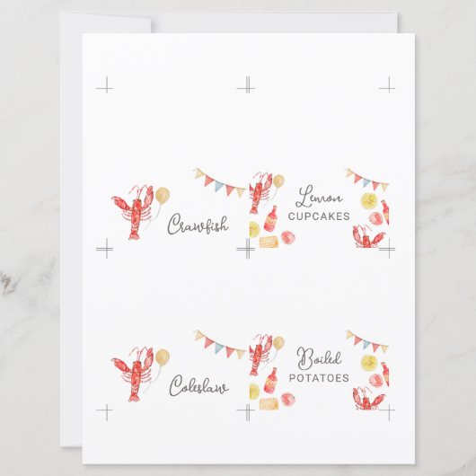Editable Crawfish Food Tent Cards (正面)