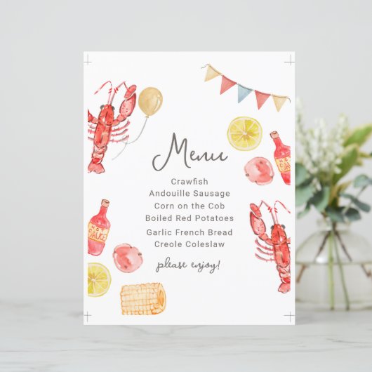 Editable Crawfish Menu Sign (スタンド正面)