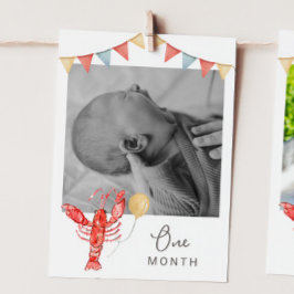 Editable Crawfish Monthly Photo Banner Card 招待状