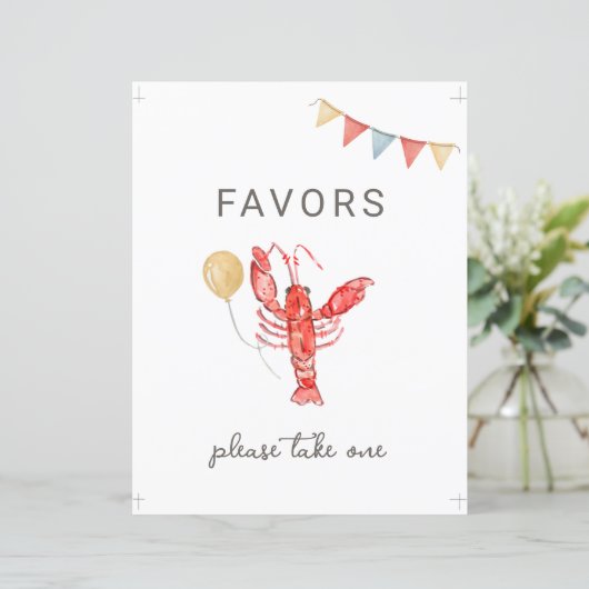 Editable Crawfish Party Favor Sign (スタンド正面)