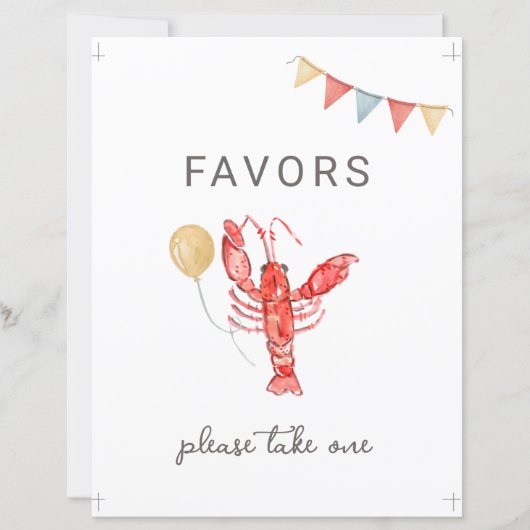 Editable Crawfish Party Favor Sign (正面)