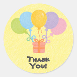 Editable Crayon Style – Balloon Bash Birthday ラウンドシール