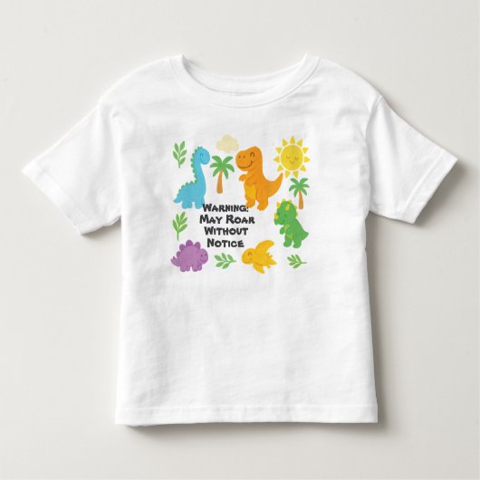 Editable Crayon Style – Dinosaur Roarsome トドラーTシャツ (正面)