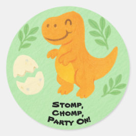 Editable Crayon Style – Dinosaur Roarsome ラウンドシール