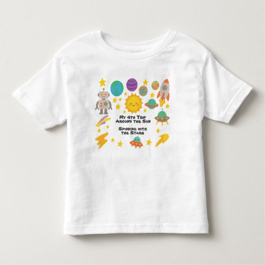Editable Crayon Style – Trip-Around-the-Sun トドラーTシャツ (正面)