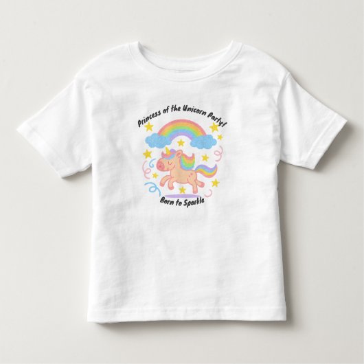Editable Crayon Style – Unicorn Dream Sparkle トドラーTシャツ (正面)