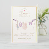 Editable Cute Pastel Baby Shower 招待状 (スタンド正面)