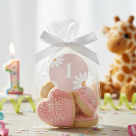 Editable Daisy Birthday sticker ラウンドシール