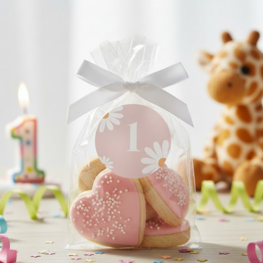 Editable Daisy Birthday sticker ラウンドシール