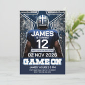 Editable Dallas Football Ticket Birthday Invite 招待状 (スタンド正面)