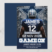 Editable Dallas Football Ticket Birthday Invite 招待状 (正面/裏面)