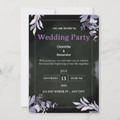 Editable Dark Botanical Wedding Invitation 招待状 (正面)