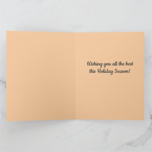 Editable Deer in the Woods Happy Holidays カード (内部)