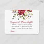 Editable Diapers Wipes Raffle Baby Shower Inserts エンクロージャーカード (正面)