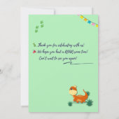 Editable Dino Birthday Invitation | Roar Party The 招待状 (裏面)