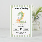 Editable Dinosaur 2nd Birthday Invitation  招待状 (スタンド正面)