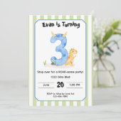 Editable Dinosaur 3rd Birthday Invitation  招待状 (スタンド正面)