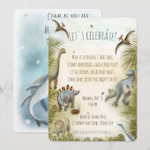 Editable Dinosaur Party Invite (0+) シーズンカード (正面/裏面)