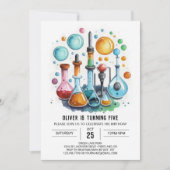 Editable Discovery Lab Scientist誕生日 招待状 (正面)