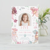 Editable Dive Into Five Mermaid Invitation 招待状 (スタンド正面)