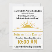Editable Easter Church Invitation Sunday Service 招待状 (正面)