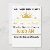 Editable Easter Church Service Invitation Card 招待状 (正面)