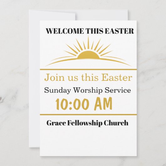 Editable Easter Church Service Invitation Card 招待状 (正面)