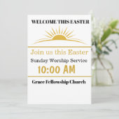 Editable Easter Church Service Invitation Card 招待状 (スタンド正面)