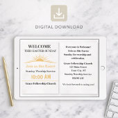 Editable Easter Church Service Invitation Card 招待状
