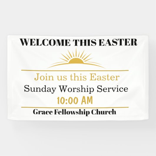 Editable Easter Church Welcome Banner 横断幕 (横)