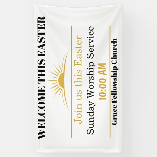Editable Easter Church Welcome Banner 横断幕 (縦)
