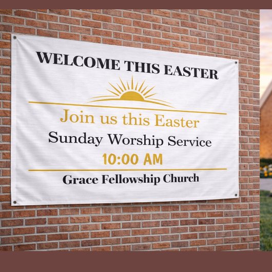 Editable Easter Church Welcome Banner 横断幕