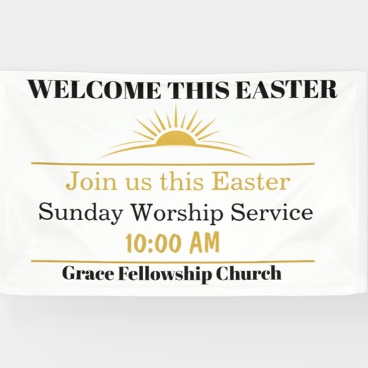 Editable Easter Church Welcome Banner 横断幕