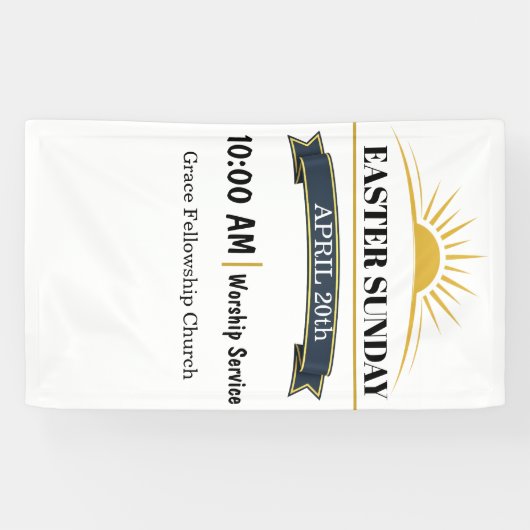 Editable Easter Sunday Church Banner 横断幕 (横)