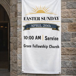 Editable Easter Sunday Church Banner 横断幕