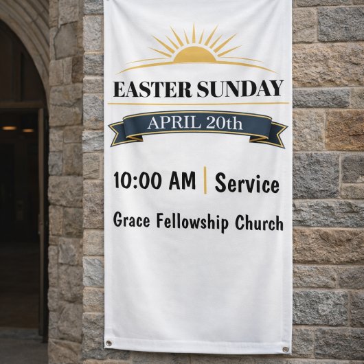 Editable Easter Sunday Church Banner 横断幕
