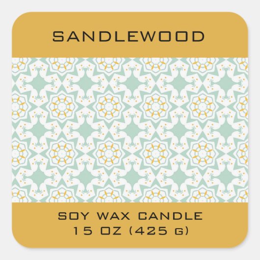 Editable Eastern Design Sandalwood Product スクエアシール (正面)