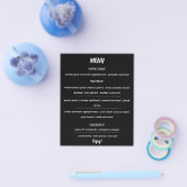 Editable Elegant Black and White Menu Flyer チラシ (シングル)