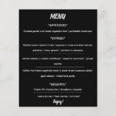 Editable Elegant Black and White Menu Flyer チラシ (正面)