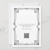 Editable Elegant Black Art Deco QR RSVP Wedding 招待状 (裏面)