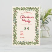 Editable Elegant Christmas Party Invitation シーズンカード (スタンド正面)