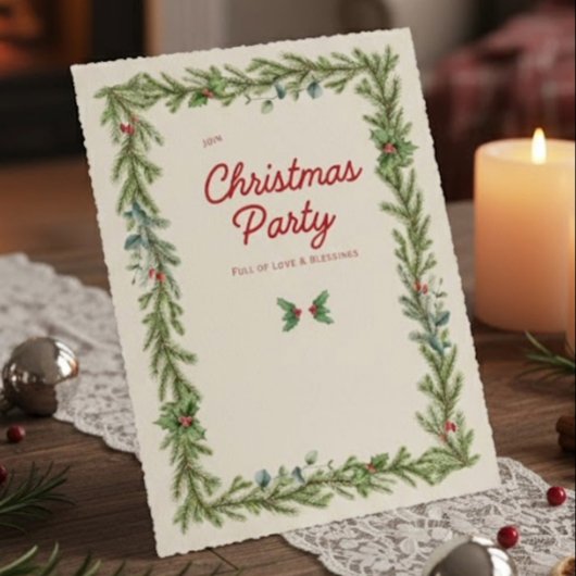 Editable Elegant Christmas Party Invitation シーズンカード