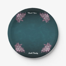 Editable Elegant Floral Paper Plates ペーパープレート