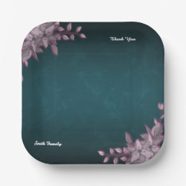 Editable Elegant Floral Paper Plates ペーパープレート