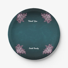 Editable Elegant Floral Paper Plates ペーパープレート